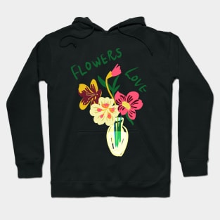 Flowers vase pink flower yellow flower green leaf love flowers givepineapple Hoodie